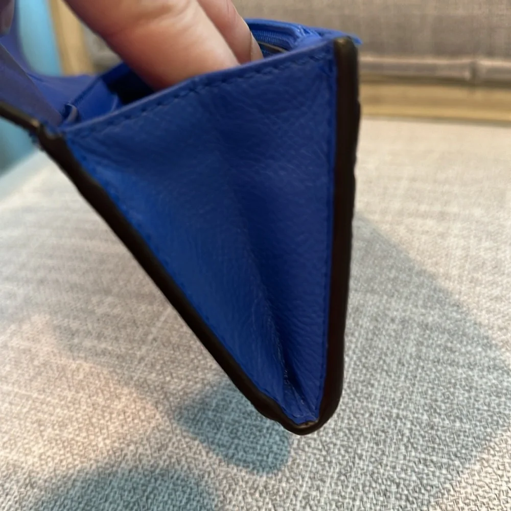 COACH-Top Stitched Bifold Wallet Womens Leather Snap-Royal blue - Picture 11 of 11